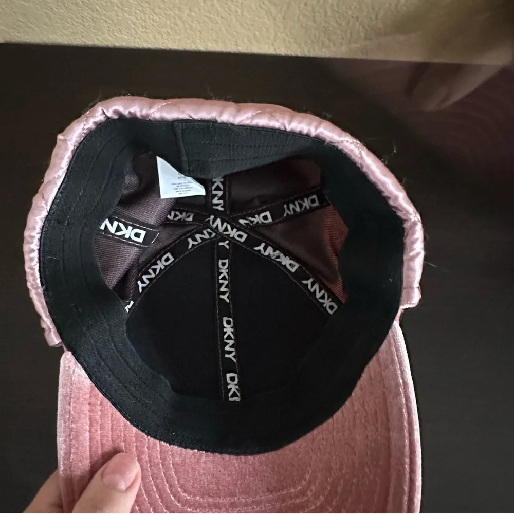 DKNY Girls' Winter Hat Rose Velour Pom Pom Cap Size 7-16